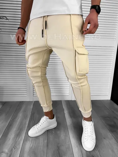 Trening barbati pantaloni + hanorac bej CU MIC DEFECT DEF K156 N5-4.2